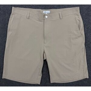 Peter Millar‎ Shorts Mens 38 Beige Shackleford Performance Hybrid 10" Chino
